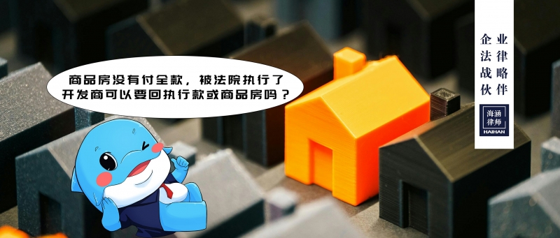 商品房没有付全款，被法院执行了，开发商可以要回执行款或商品房吗？